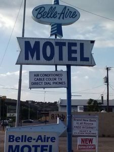 This is the very classy Belle Aire Motel that Aaron and I stayed at in Globe, AZ