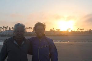 Steve Carter and I at the starting line in Huntington Beach, California